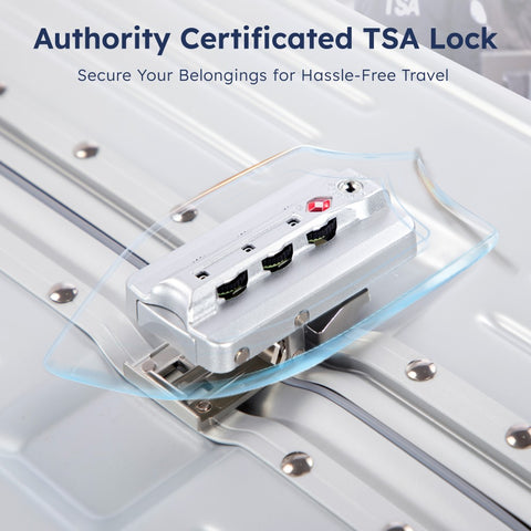 Thickened Aluminum Frame Trunk Luggage with TSA Lock USB Charging, 26/30 Inch