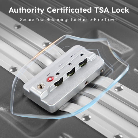 Thickened Aluminum Frame Trunk Luggage with TSA Lock USB Charging, 26/30 Inch