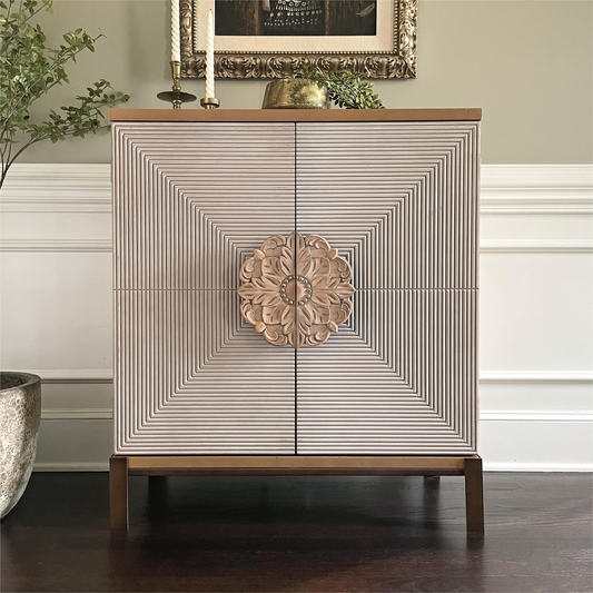 Upgrade your home with this contemporary storage cabinet, purpose accent that enhances both your living and dining areas.