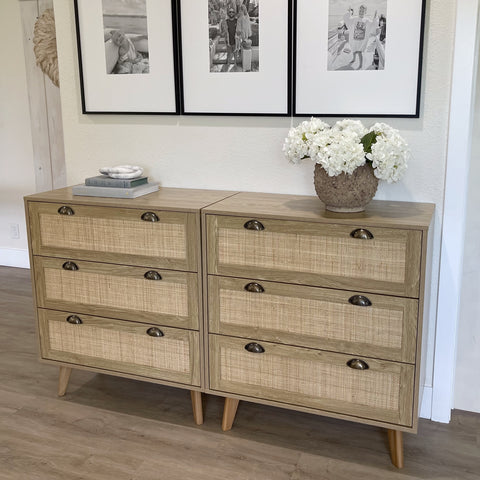 Natural Rattan Storage Cabinet and Chest of Drawers