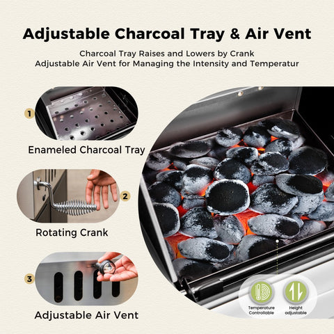 Captiva Designs Outdoor Propane Grill & Charcoal Grill Combo