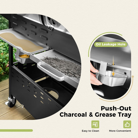 Captiva Designs Outdoor Propane Grill & Charcoal Grill Combo
