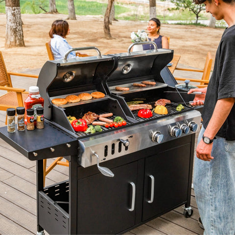 Captiva Designs Outdoor Propane Grill & Charcoal Grill Combo