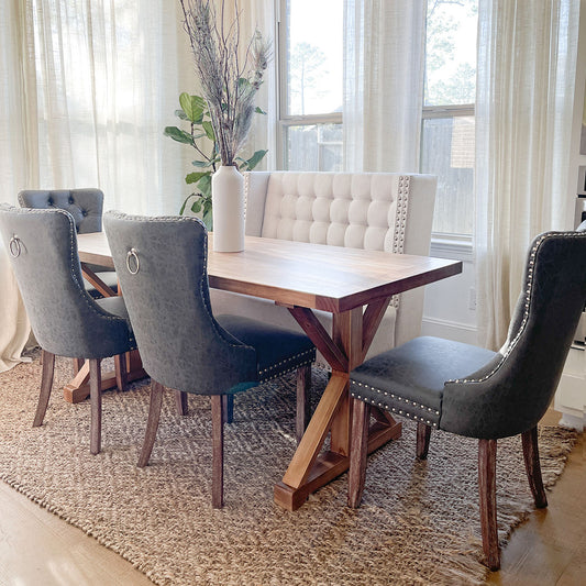 Elevate your dining space with our classic design PU Leather Dining Chairs, embodying simplicity and elegance.