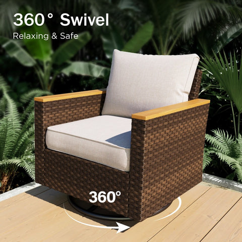 PHI VILLA 10/11 Pieces Rattan Half-Moon Curved Luxury Outdoor Sofa Sectional