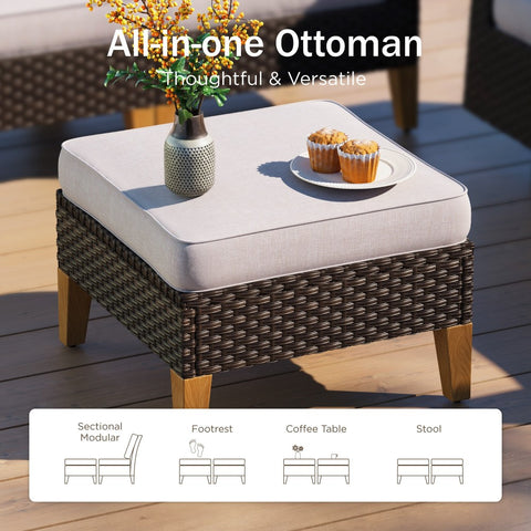 PHI VILLA 10/11 Pieces Rattan Half-Moon Curved Luxury Outdoor Sofa Sectional