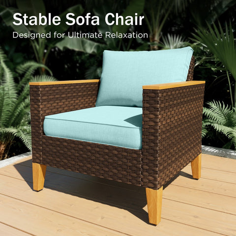 PHI VILLA 9-Piece Rattan Half-Moon Curved Luxury Outdoor Sofa