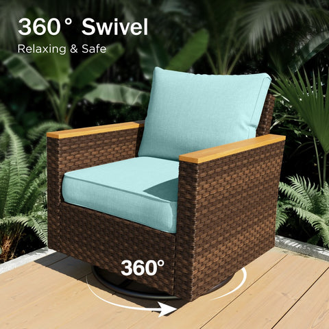 PHI VILLA 10/11 Pieces Rattan Half-Moon Curved Luxury Outdoor Sofa Sectional