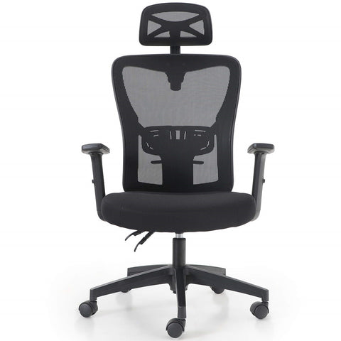 r Adjustable Mesh Swivel Office Chair with Headrest and Lumbar Support