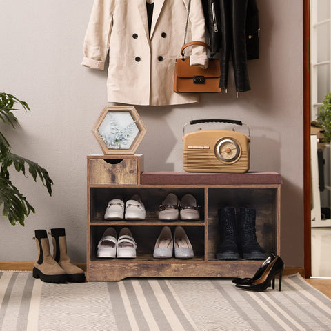 Shoe Storage Bench with a Drawer-MFSTUDIO
