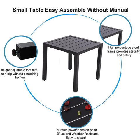 PHI VILLA Adjustable Patio Metal Relaxing Recliner Lounge Chair
