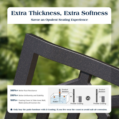 PHI VILLA 9-Piece Patio Dining Set Extra-large Square Table & Stackable Steel Fixed Chairs