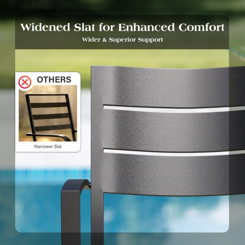 PHI VILLA Outdoor Patio Metal Dining Chairs for Garden, Backyard