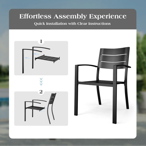 PHI VILLA Outdoor Patio Metal Dining Chairs for Garden, Backyard