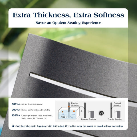 PHI VILLA Outdoor Patio Metal Dining Chairs for Garden, Backyard