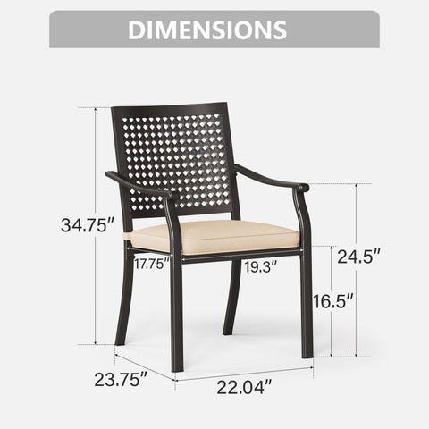 MFSTUDIO Patio Metal Dining Chairs for Garden Backyard