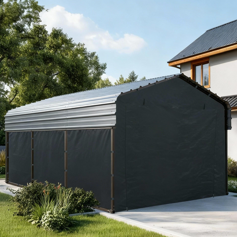 Heavy Duty Carport with Galvanized Steel Roof Multi-Purpose Shelter