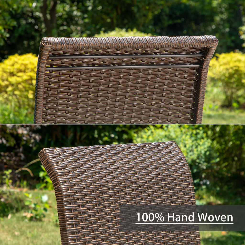 Rattan Swivel Patio Dining Chairs, Set of 2PHI VILLA AlphaMarts