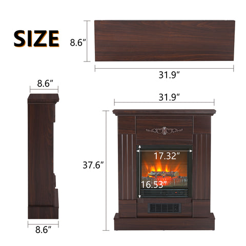 Sophia & William 28/32 inch Integrated Electric Fireplace Freestanding Heater for Indoor