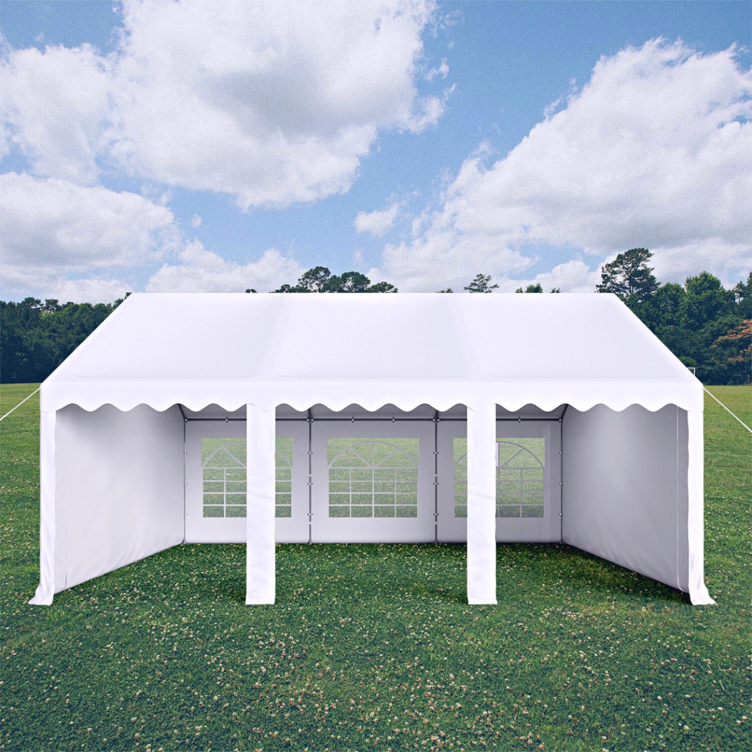 White sales party tent
