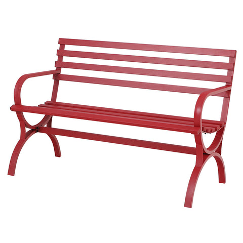 Sophia & William Outdoor Garden Bench Set with Single Seat Chair & Metal Side Table
