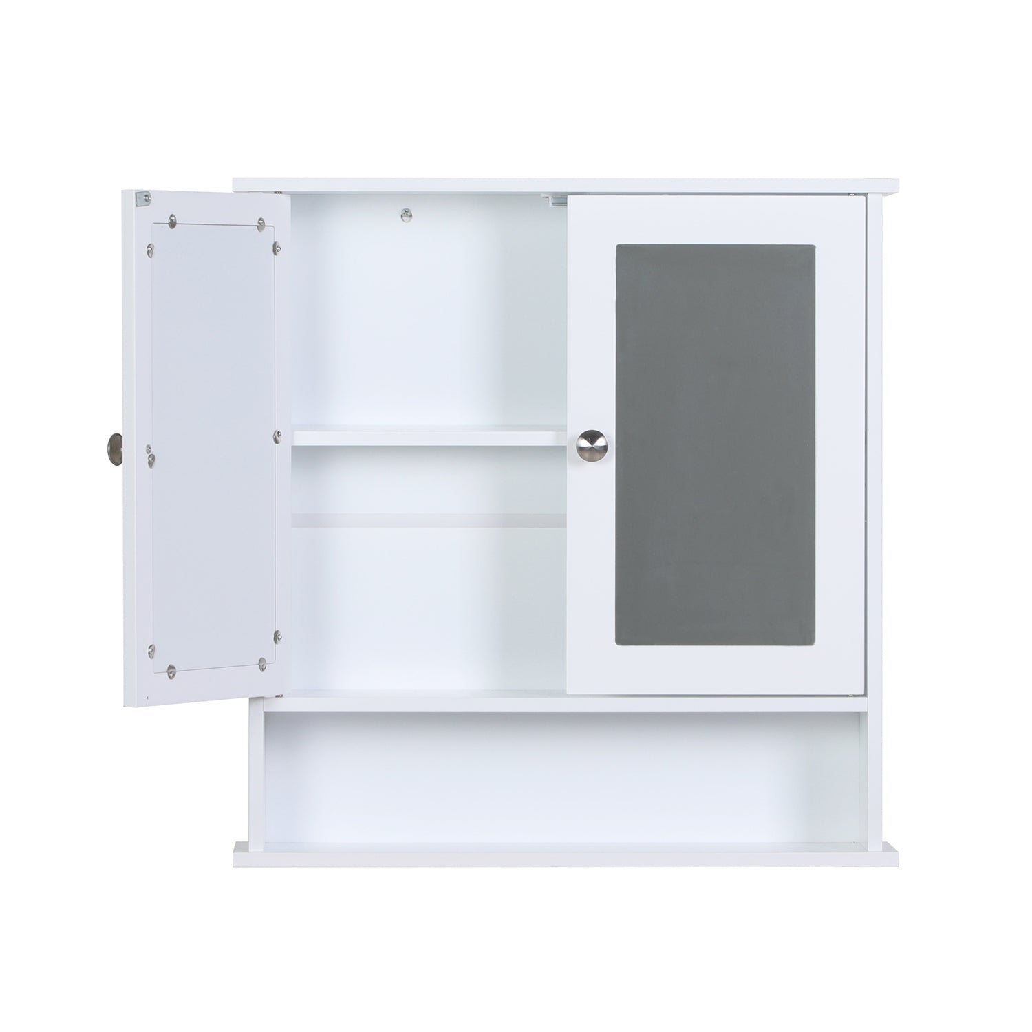 PHI VILLA 3-Color Medicine Cabinet Bathroom Cabinet Wall Mounted with Double Mirror Doors
