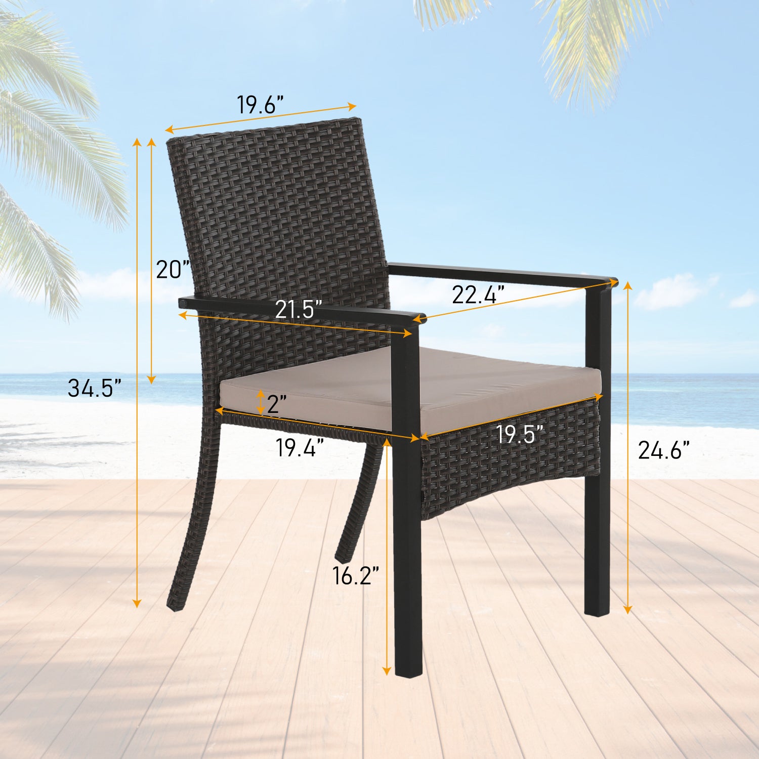 MFSTUDIO 9-Piece Patio Dining Set Extra Large Square Table & Beige-cushion Rattan Fixed Chairs
