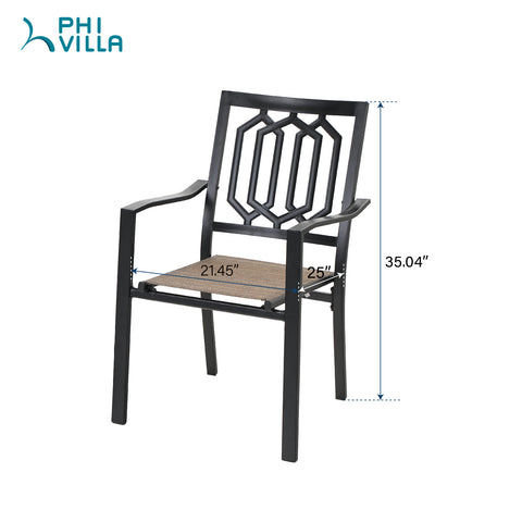 Sophia & William 3 Piece Metal Outdoor Patio Bistro Set - 1 Outdoor Bistro Table and 2 Textilene Chairs