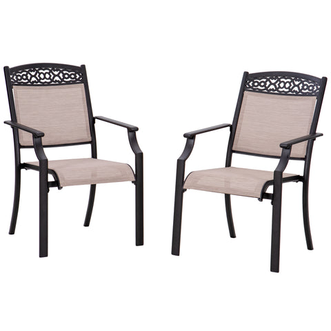 Sophia & William 2-Piece Cast Aluminum Pattern Textilene Patio Dining Chairs
