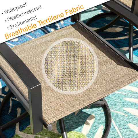 Sophia & William 7-Piece Wood-look Table and Textilene Seat Chairs Outdoor Patio Dining Set
