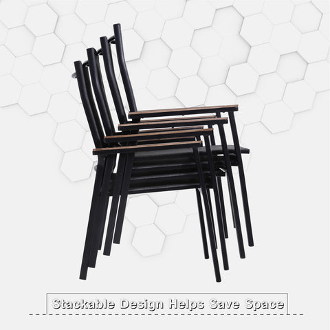 PHI VILLA Textilene Patio Dining Chairs, Set of 2