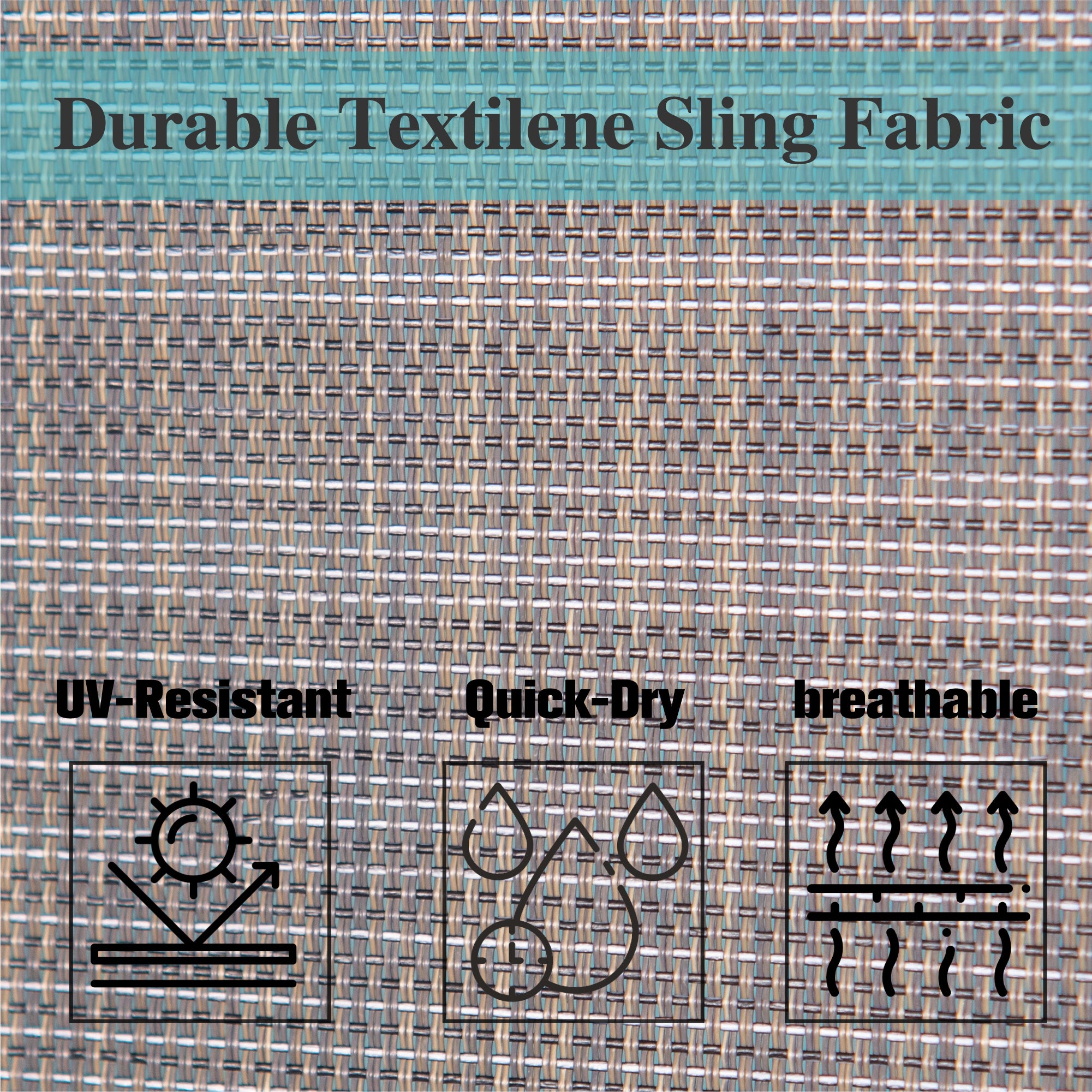 Sophia & William Grey Textilene Sling Fabric Patio Swivel High Bar Stools, Set of 2