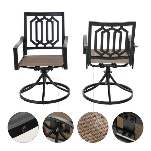 Sophia & William 5-Piece Wood-look Table & Textilene Seat Chairs Outdoor Patio Dining Set