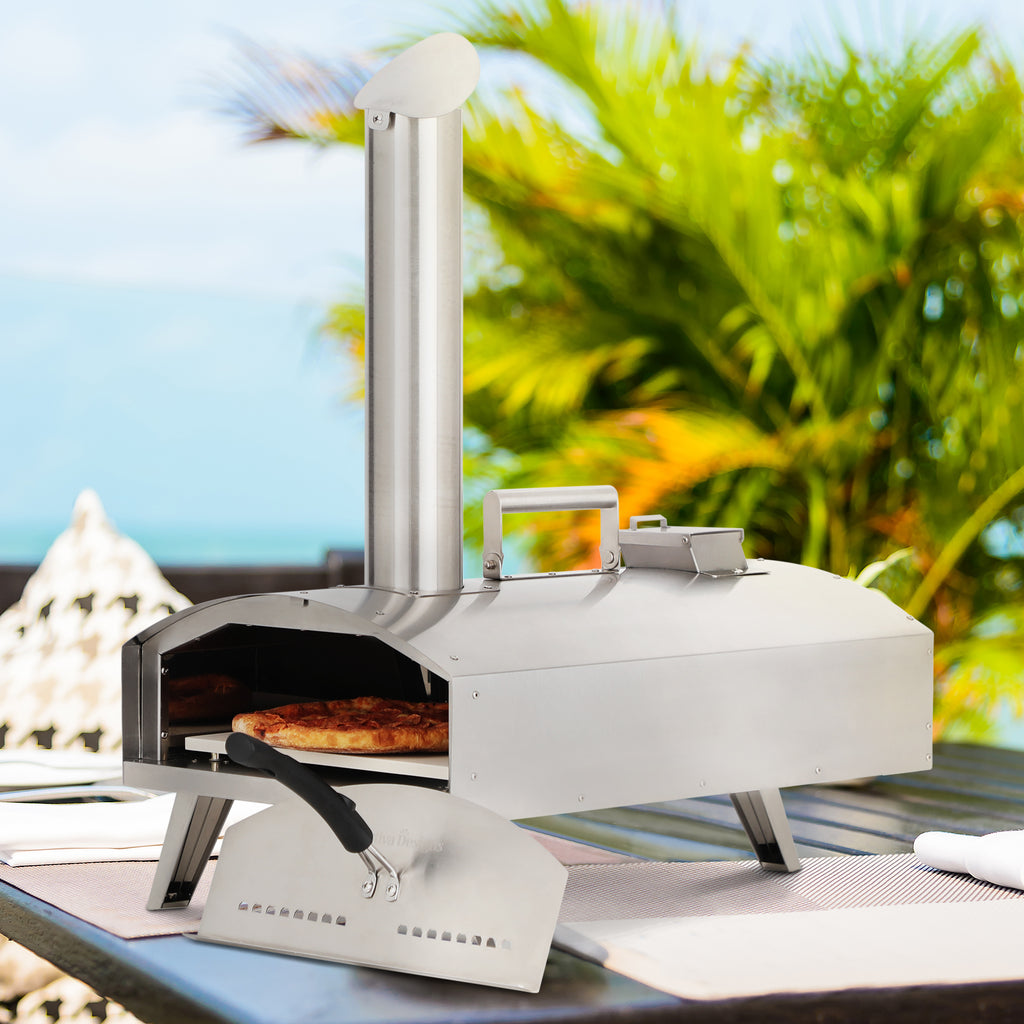 90s Quick Roast Portable Wooden Pellet BBQ Pizza OvenCaptiva Designs