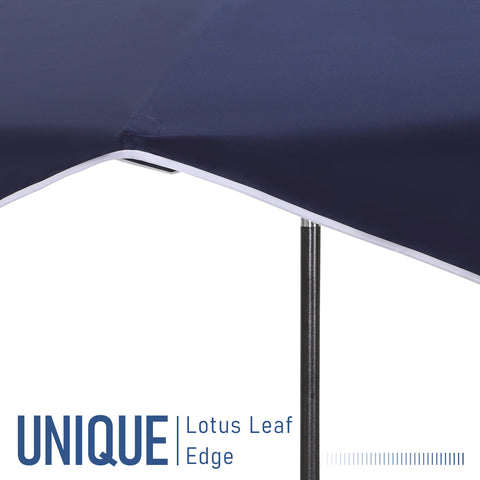 PHI VILLA 9/10ft Auto-Tilt LED Solar Lights Market Patio Umbrella with Ruffles