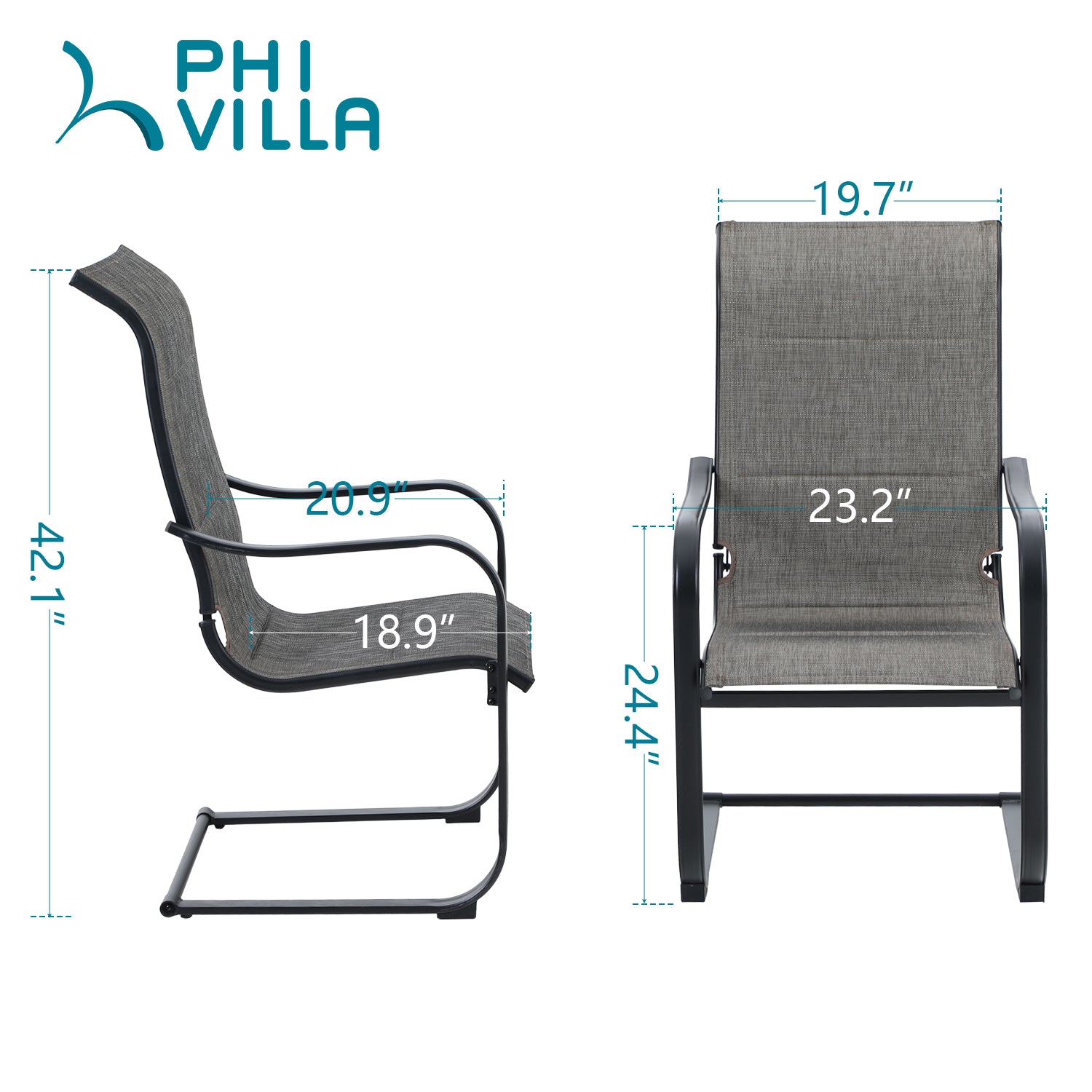 PHI VILLA 9/7-Piece Patio Dining Set Line-engraved Expandable Table & Padded High-back Textilene C-spring Chairs