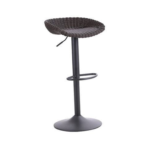 PHI VILLA Adjustable Swivel Rattan Bar stool, Seat Height 22"-30"