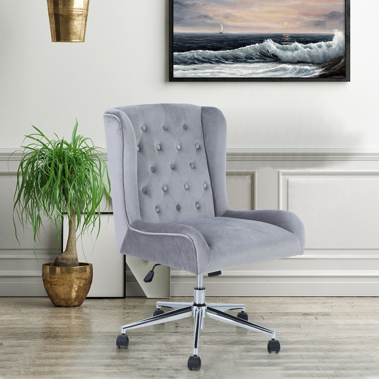 PHI VILLA Adjustable Swivel Velvet Home Rocking Chair for Living Room