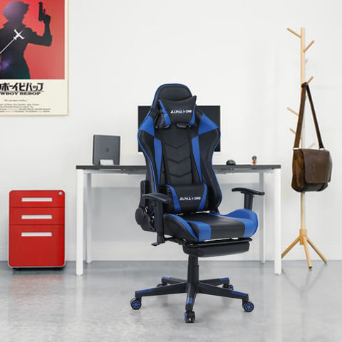 ALPHA HOME Ergonomic Gaming Chair Racing Style with Massage Lumbar Support