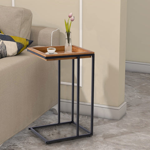 MFSTUDIO Modern Sofa Side C-Table with Removable Tray Top for Living Room, Bedroom