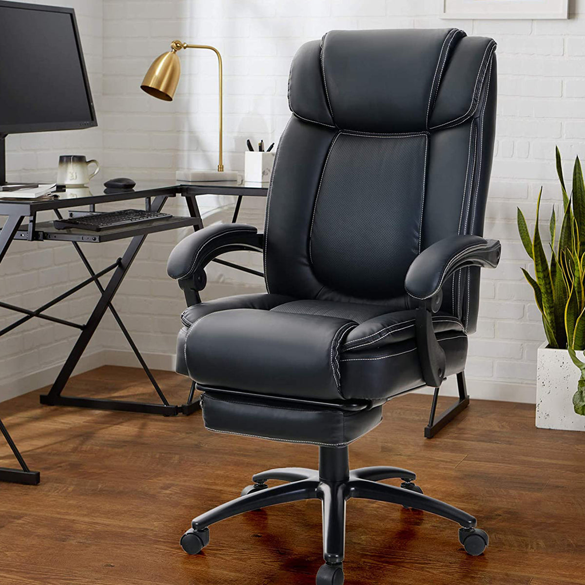 Ergonomic Office Chair High Back PU Leather Computer Chair with