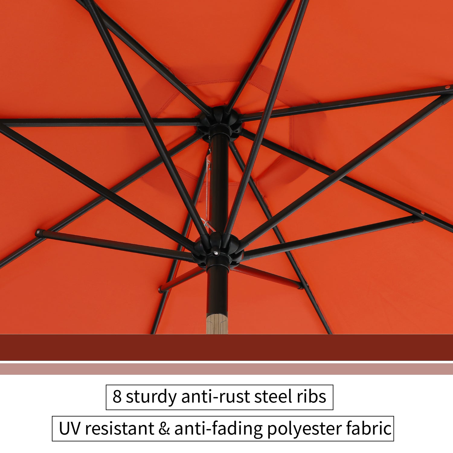 MFSTUDIO 9ft Manual-tilted Outdoor Patio Umbrella with Crank Handle