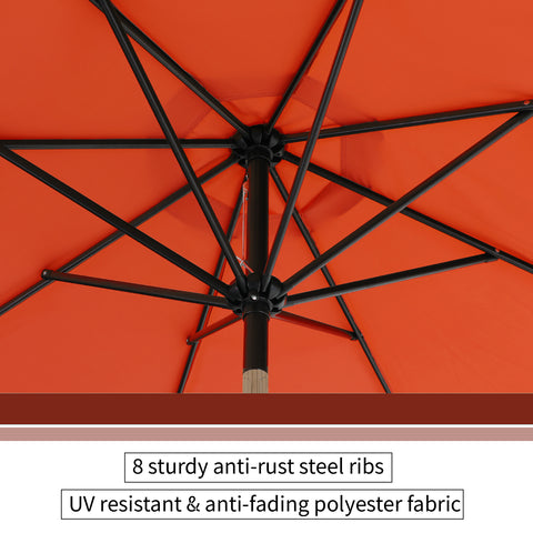MFSTUDIO 9ft Manual-tilted Outdoor Patio Umbrella with Crank Handle