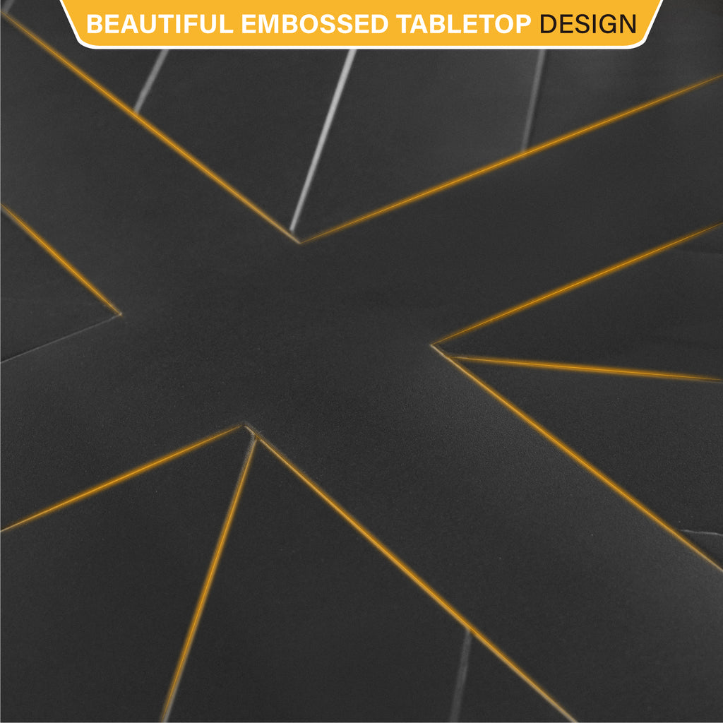 PHI VILLA 5Piece Patio Bar Stool Set Embossed Table & Castiron Patte AlphaMarts