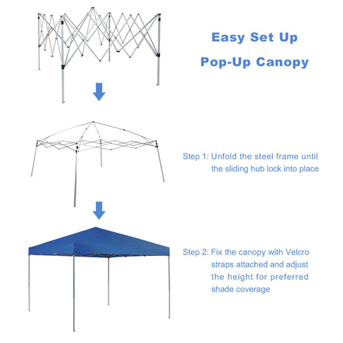 PHI VILLA 10x10ft Instant Pop Up Canopy w/ Wheeled Bag, 100 Sq. Ft of Shade