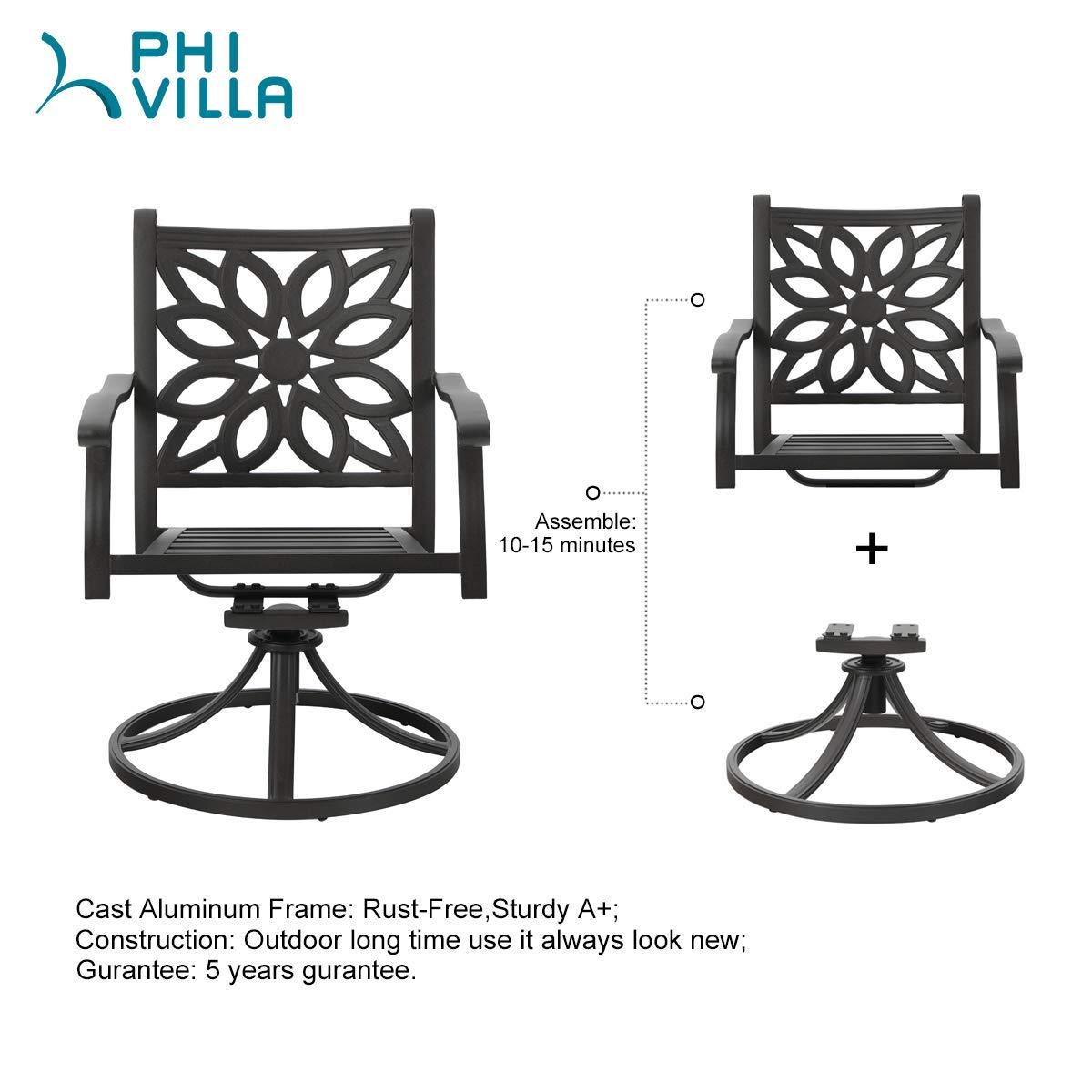 MFSTUDIO Cast Aluminum Patio Dining Chairs