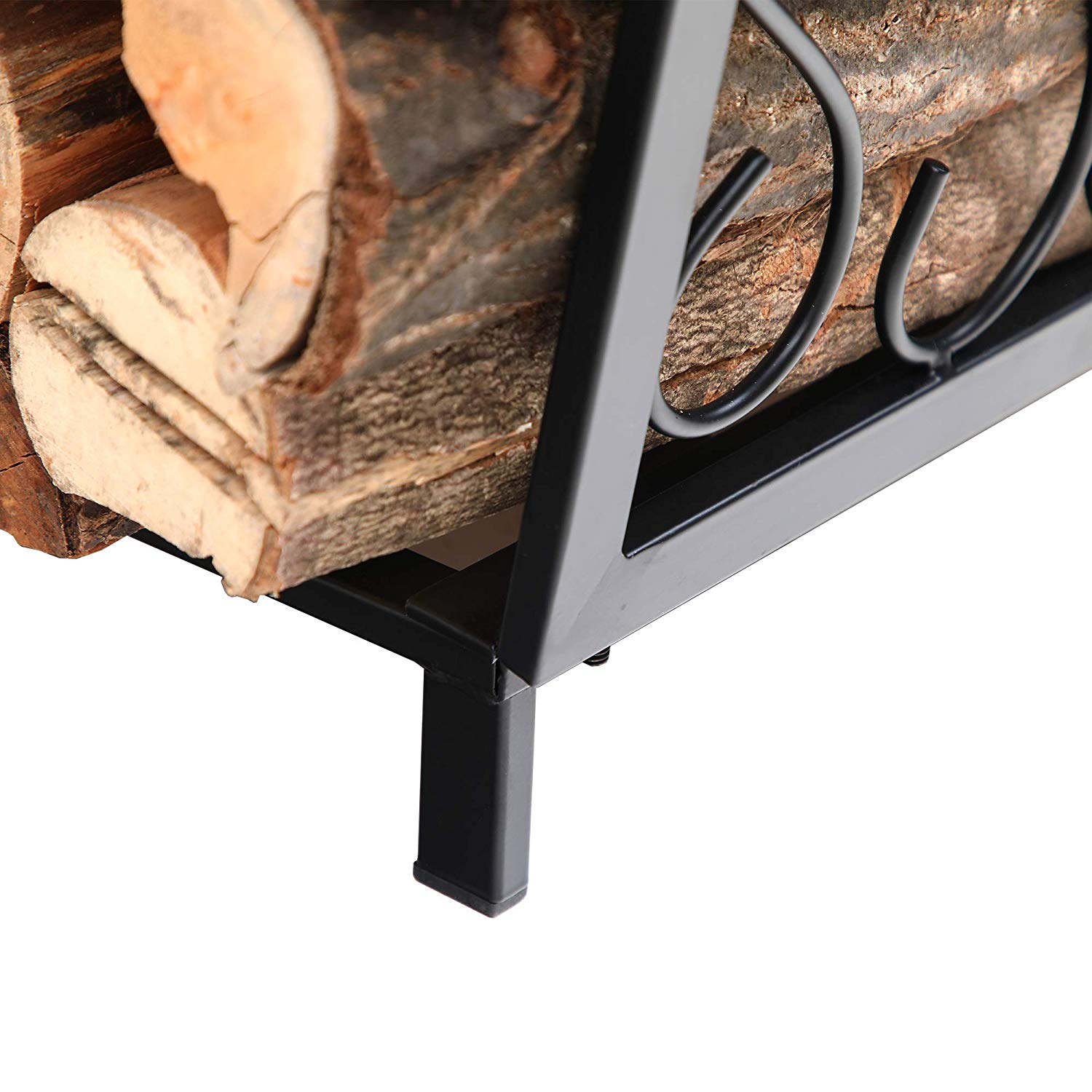 PHI VILLA 17 Inch Small Decorative Indoor/Outdoor Firewood Racks Steel Wood Storage Log Rack Holder
