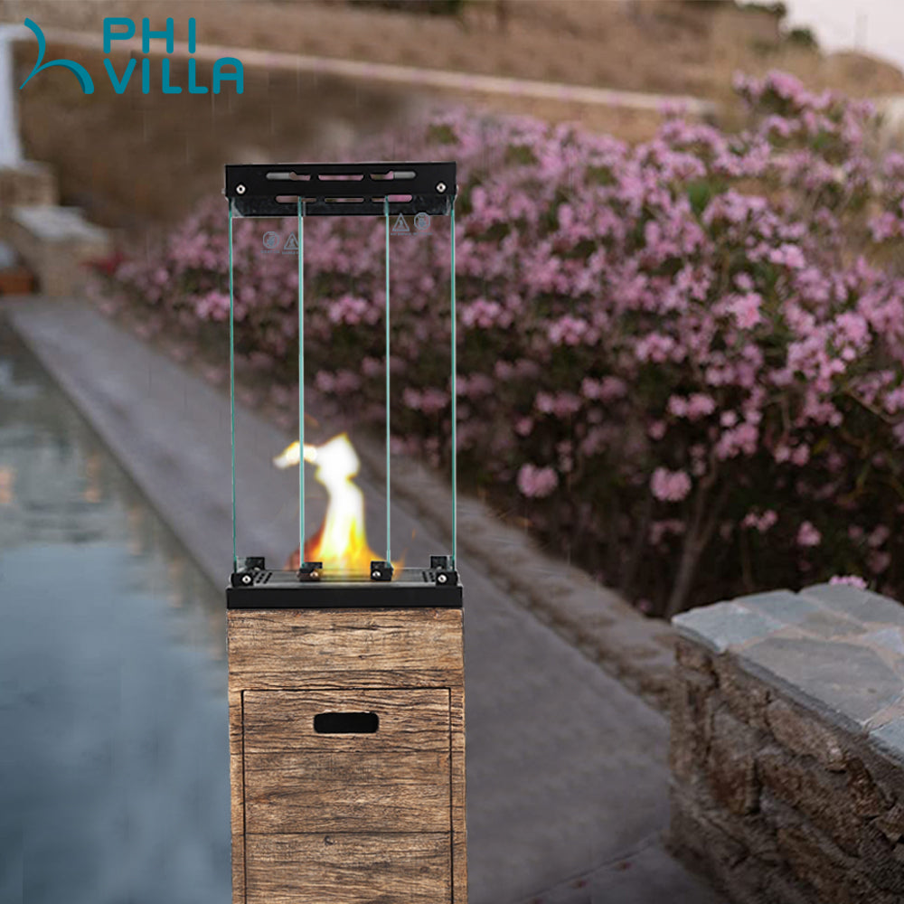 PHI VILLA 16 inch, 41000BTU Propane Outdoor Terrafab Patio Heater with Waterproof Cover and Touch-up Pen