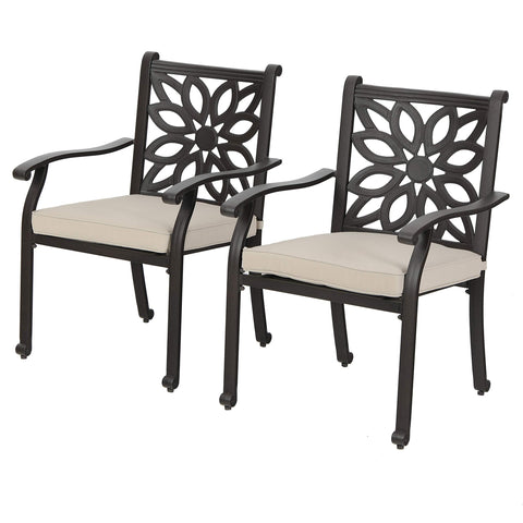 MFSTUDIO Cast Aluminum Patio Dining Chairs