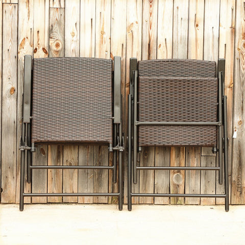 PHI VILLA Patio Rattan Folding Chairs